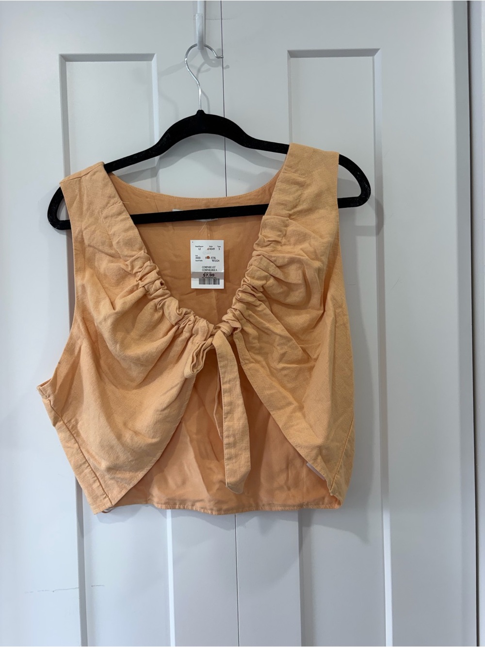 Abercrombie & Fitch Peach Tie-Front Cropped Camisole - Picture 1 of 3